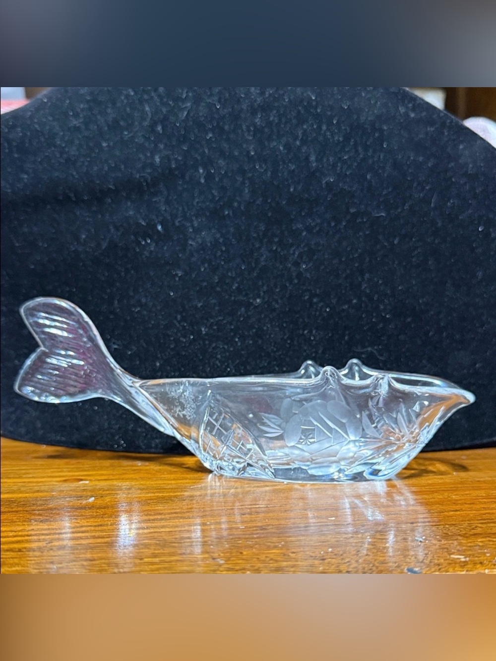 Crystal floral fish Gravy Sauce Boat trinket dish